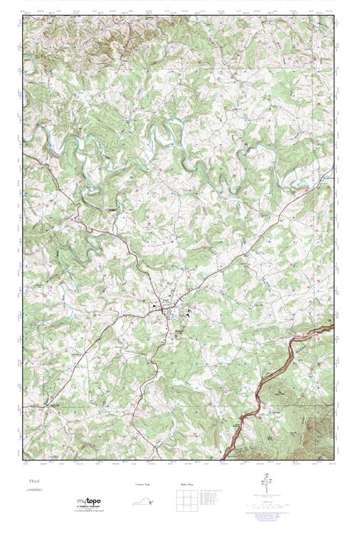 MyTopo Floyd, Virginia USGS Quad Topo Map