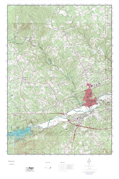 MyTopo Wilkesboro, North Carolina USGS Quad Topo Map