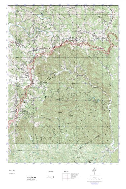 MyTopo Deep Gap, North Carolina USGS Quad Topo Map