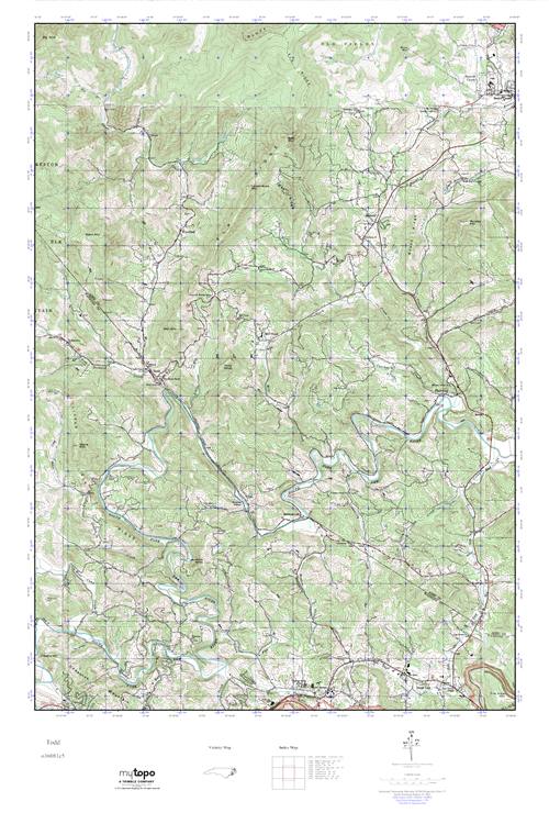 MyTopo Todd, North Carolina USGS Quad Topo Map