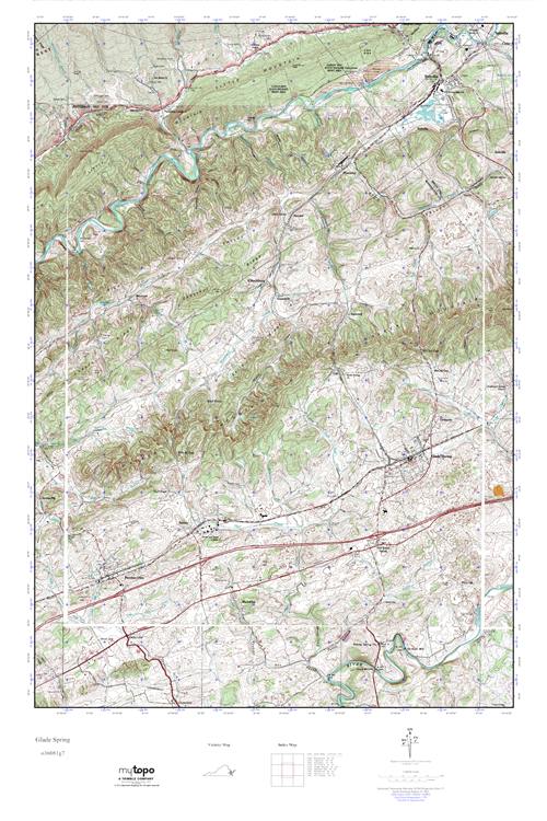 MyTopo Glade Spring, Virginia USGS Quad Topo Map