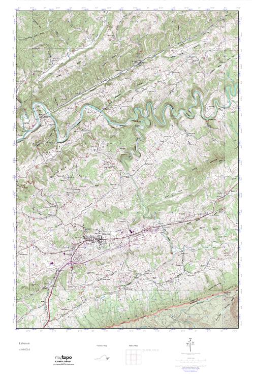 MyTopo Lebanon, Virginia USGS Quad Topo Map