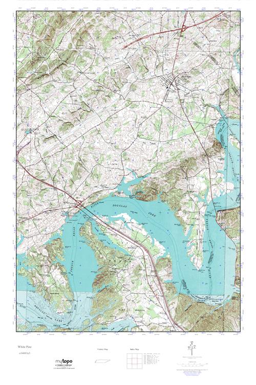 MyTopo White Pine, Tennessee USGS Quad Topo Map