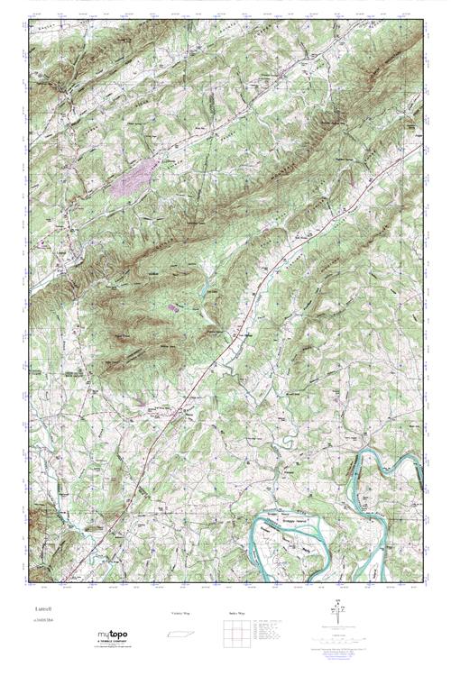 MyTopo Luttrell, Tennessee USGS Quad Topo Map