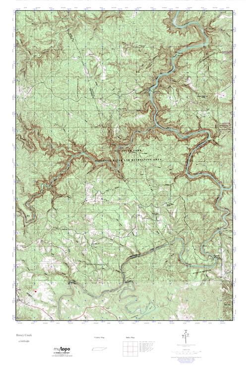 MyTopo Honey Creek, Tennessee USGS Quad Topo Map