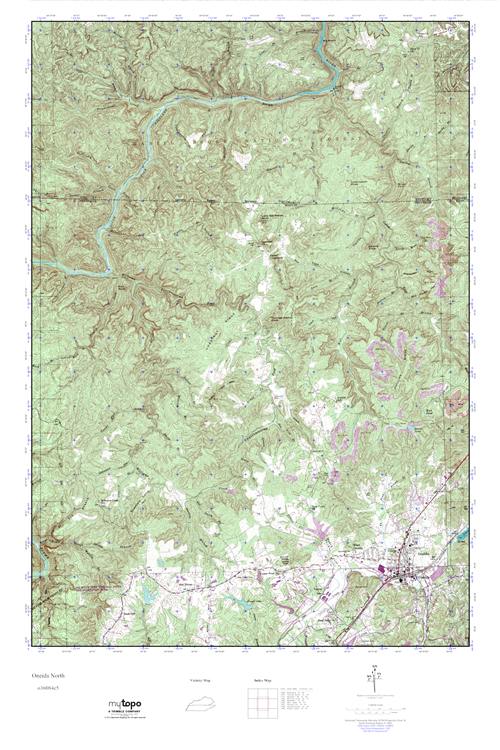 MyTopo Oneida North, Tennessee USGS Quad Topo Map
