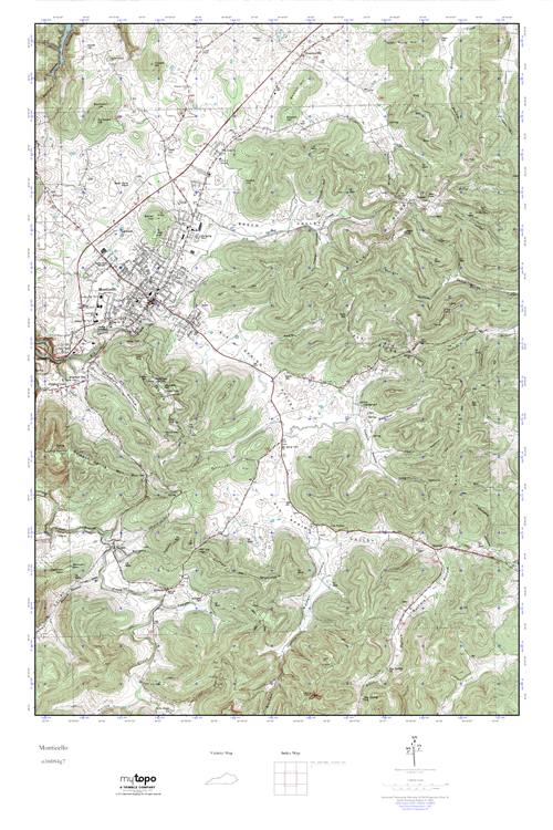 MyTopo Monticello, Kentucky USGS Quad Topo Map