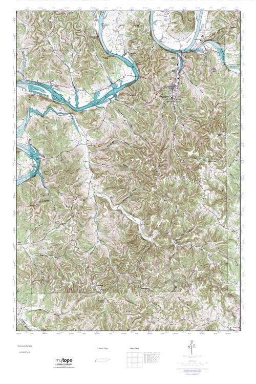 MyTopo Gainesboro, Tennessee USGS Quad Topo Map