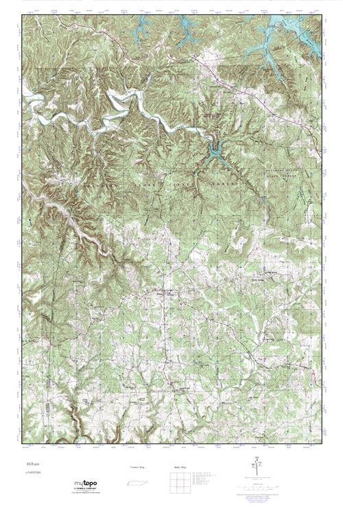 MyTopo Hilham, Tennessee USGS Quad Topo Map