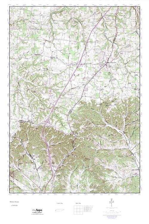 MyTopo White House, Tennessee USGS Quad Topo Map