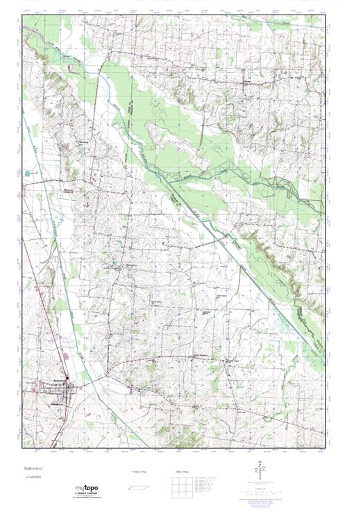 MyTopo Rutherford, Tennessee USGS Quad Topo Map