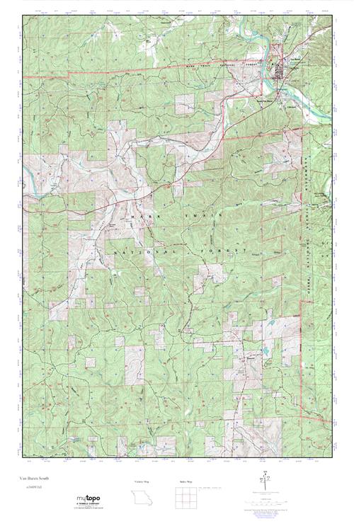 MyTopo Van Buren South, Missouri USGS Quad Topo Map