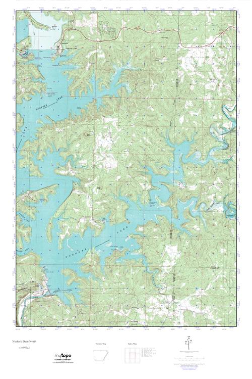 MyTopo Norfork Dam North, Arkansas USGS Quad Topo Map