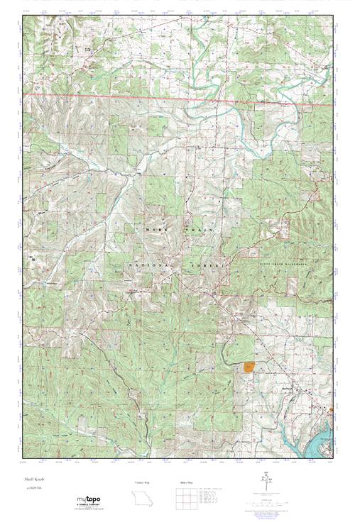 MyTopo Shell Knob, Missouri USGS Quad Topo Map