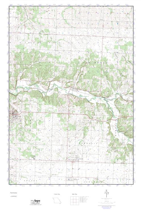 MyTopo Newtonia, Missouri USGS Quad Topo Map