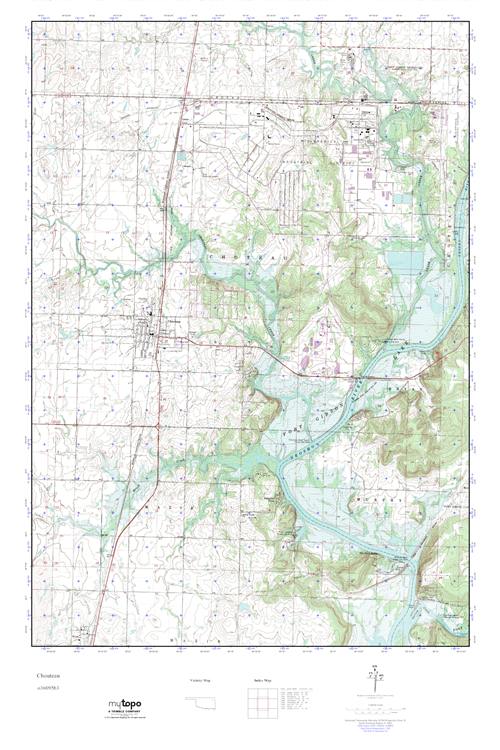 MyTopo Chouteau, Oklahoma USGS Quad Topo Map
