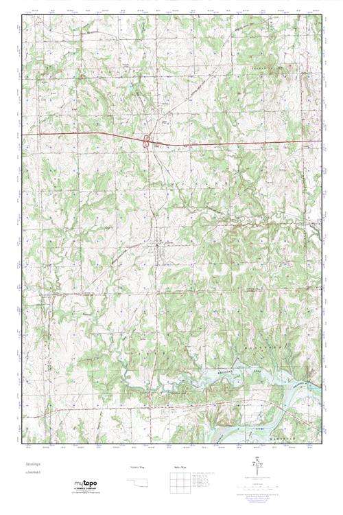 MyTopo Jennings, Oklahoma USGS Quad Topo Map