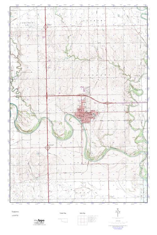 MyTopo Tonkawa, Oklahoma USGS Quad Topo Map