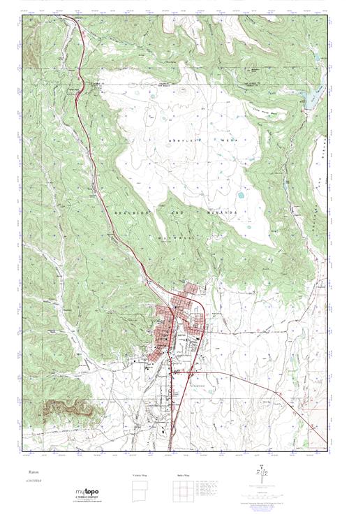 MyTopo Raton, New Mexico USGS Quad Topo Map