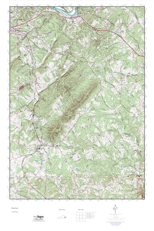 MyTopo Rustburg, Virginia USGS Quad Topo Map