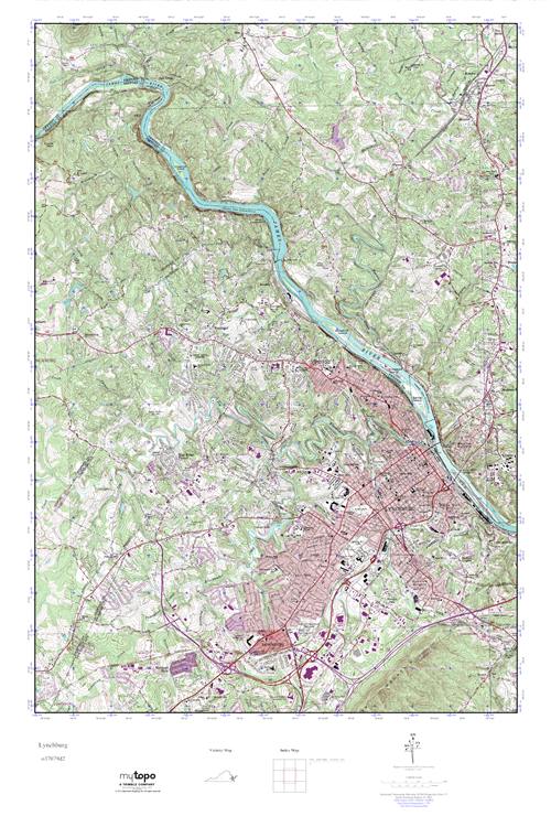 MyTopo Lynchburg, Virginia USGS Quad Topo Map