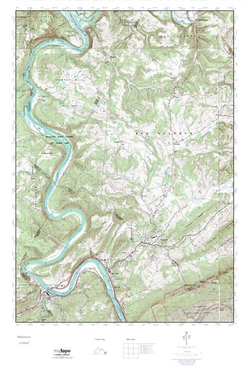 MyTopo Peterstown, West Virginia USGS Quad Topo Map