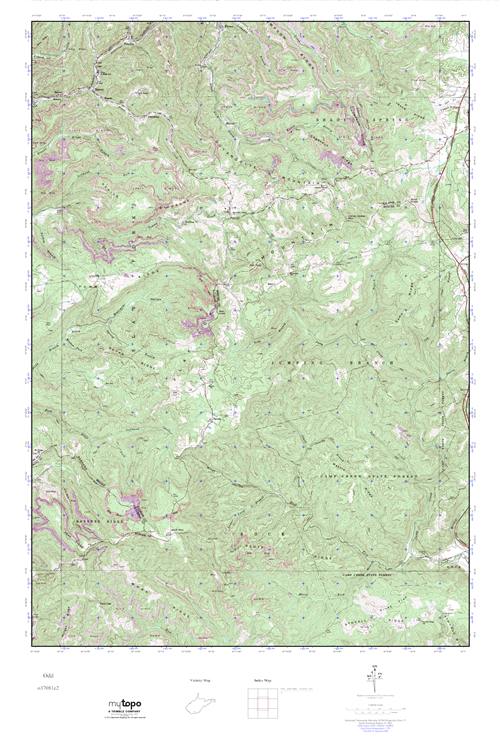 MyTopo Odd, West Virginia USGS Quad Topo Map