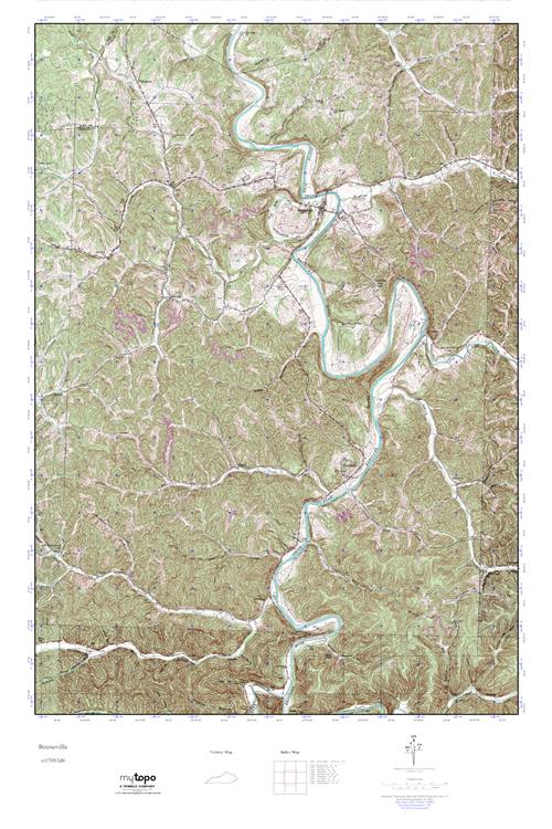 MyTopo Booneville, Kentucky USGS Quad Topo Map