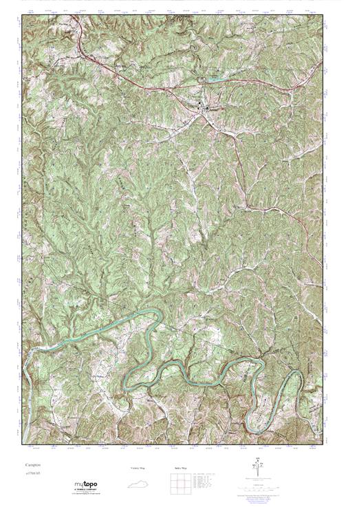 MyTopo Campton, Kentucky USGS Quad Topo Map