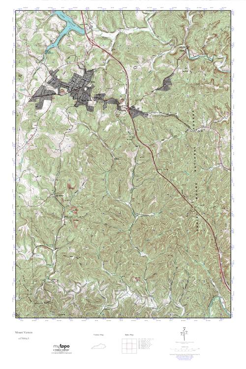 MyTopo Mount Vernon, Kentucky USGS Quad Topo Map