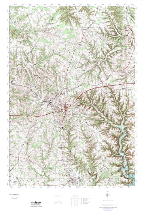 MyTopo Russell Springs, Kentucky USGS Quad Topo Map