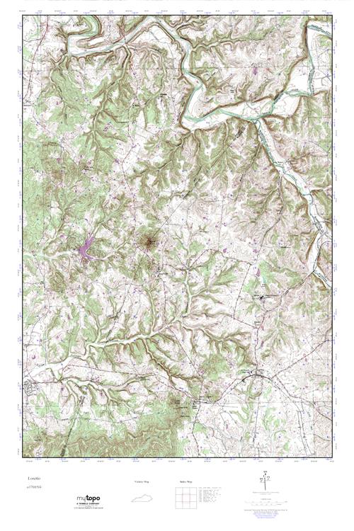 MyTopo Loretto, Kentucky USGS Quad Topo Map