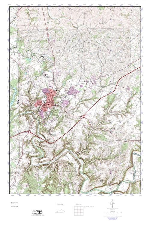 MyTopo Bardstown, Kentucky USGS Quad Topo Map