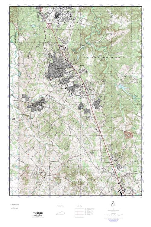 MyTopo Vine Grove, Kentucky USGS Quad Topo Map