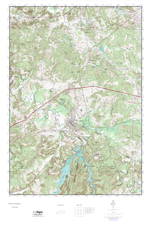 MyTopo Dawson Springs, Kentucky USGS Quad Topo Map
