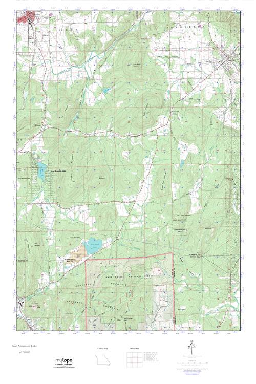 MyTopo Iron Mountain Lake, Missouri USGS Quad Topo Map