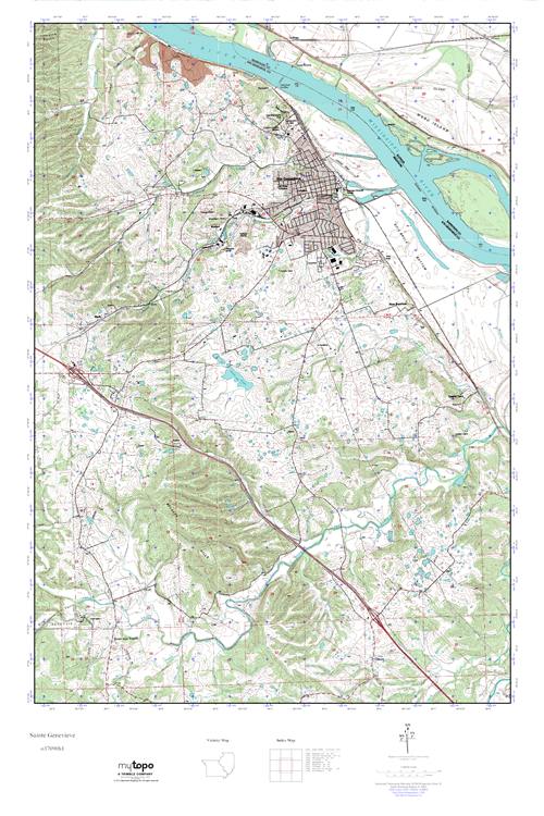 MyTopo Sainte Genevieve, Missouri USGS Quad Topo Map
