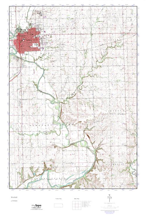 MyTopo Winfield, Kansas USGS Quad Topo Map