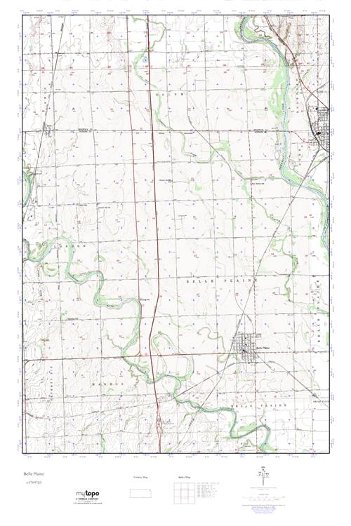 MyTopo Belle Plaine, Kansas USGS Quad Topo Map