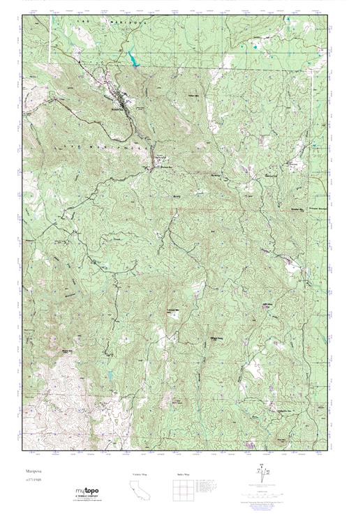 MyTopo Mariposa, California USGS Quad Topo Map