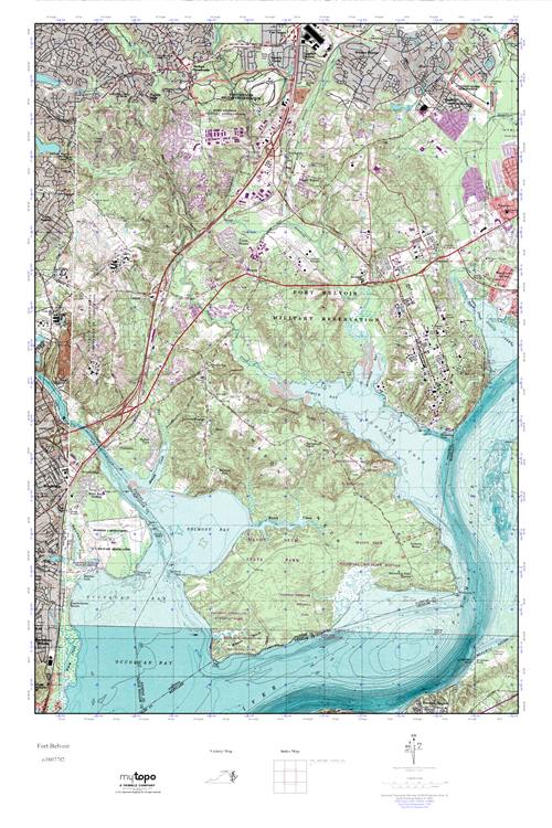 MyTopo Fort Belvoir, Virginia USGS Quad Topo Map