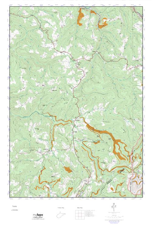 MyTopo Nettie, West Virginia USGS Quad Topo Map