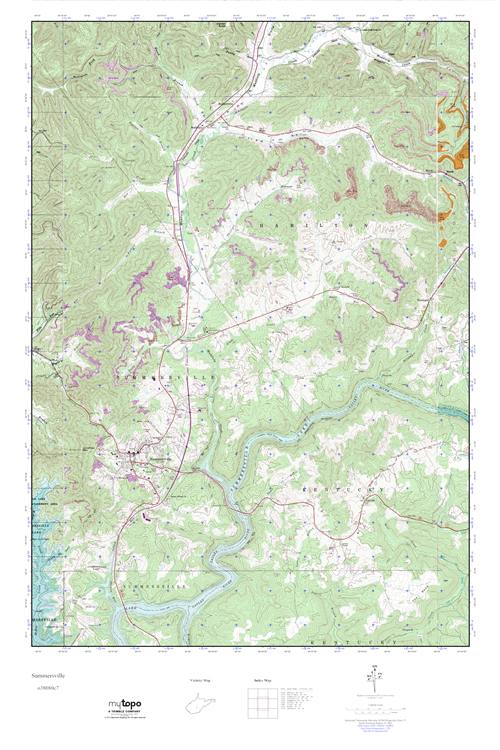 MyTopo Summersville, West Virginia USGS Quad Topo Map