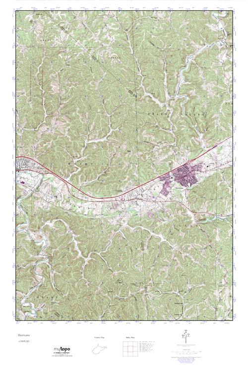 MyTopo Hurricane, West Virginia USGS Quad Topo Map