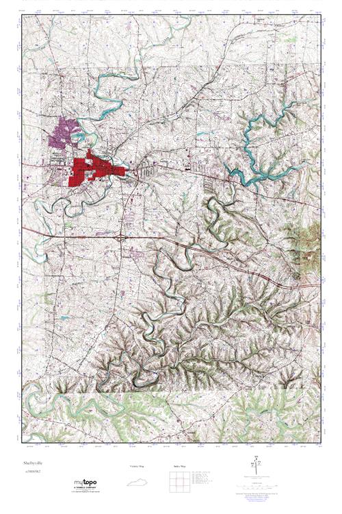 MyTopo Shelbyville, Kentucky USGS Quad Topo Map