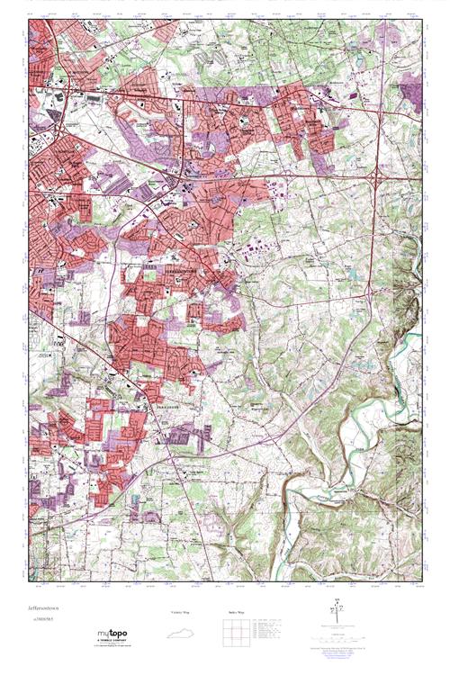 MyTopo Jeffersontown, Kentucky USGS Quad Topo Map