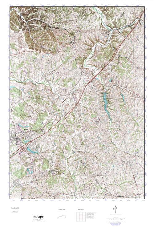 MyTopo Smithfield, Kentucky USGS Quad Topo Map