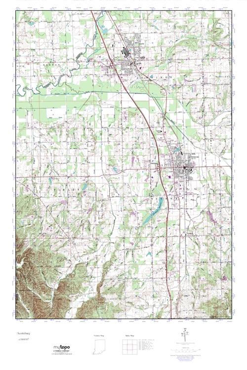 MyTopo Scottsburg, Indiana USGS Quad Topo Map