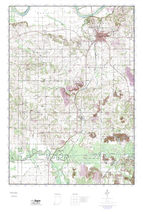 MyTopo Petersburg, Indiana USGS Quad Topo Map