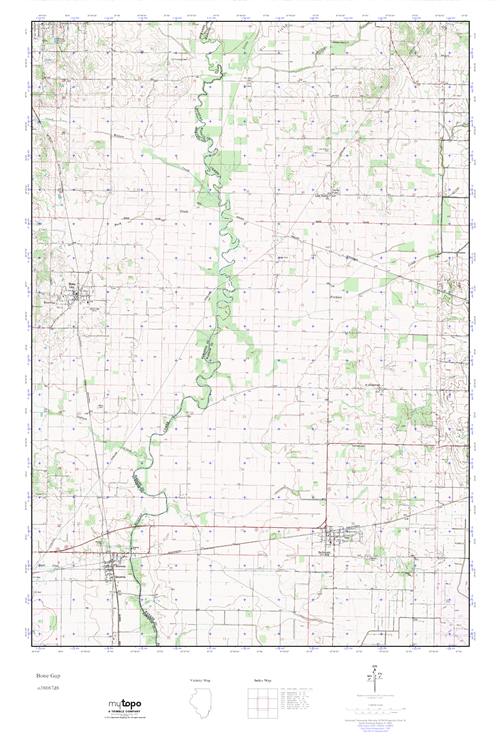 MyTopo Bone Gap, Illinois USGS Quad Topo Map